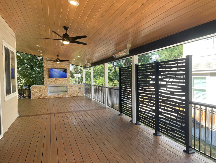 Wood deck and outdoor living project by LNK Deck & Remodels